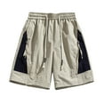thumbnail image 1 of Diufon Cargo Shorts for Men Color Block Zipper Shorts Elastic Waist Drawstring Lounge Shorts, 1 of 6