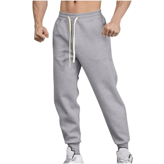 Diufon Casual Pants for Men Baggy Elastic Waist Drawstring Sweatpants Trendy Tapered Jogger Pants with Pockets