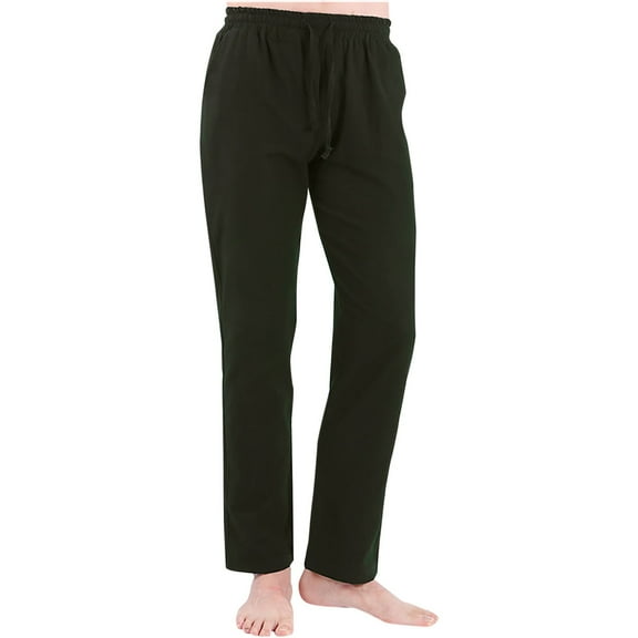 Diufon Casual Pants for Men Straight Leg Drawstring Waist Sweatpants Solid Color Versatile Pants with Pockets