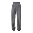 thumbnail image 1 of Diufon Chiffon Cotton Lounge Pants for Women Elastic High Waist Sports Pants Solid Color Pleated Sweatpants, 1 of 3