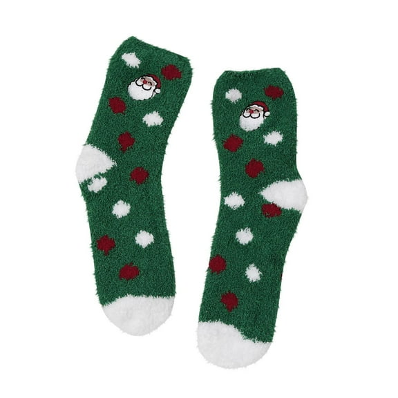 Diufon Christmas Socks for Women Thickened Fuzzy Socks Cute Graphic Fleece Cozy Warm Socks Slipper Socks