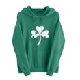 thumbnail image 1 of Diufon St Patricks Day Sweatshirt Women Long Sleeve Shamrock Printed Hooded Pullover Sweatshirts with Pockets, 1 of 5
