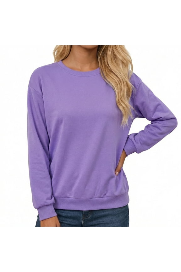 Sweatshirts for Women Long Sleeve Crewneck Shirts Casual Tunic Tops Lightweight Pullover Sweatshirts