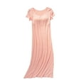 thumbnail image 1 of Diufon Comfy Nightdress for Women Short Sleeves Loose Pajama Dress with Built in Bra Soft Solid Color Sleepwear, 1 of 6