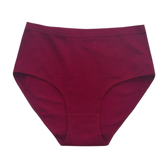 Diufon Cotton Briefs for Women High Waist Full Coverage Underwear Solid Color Comfortable Panties