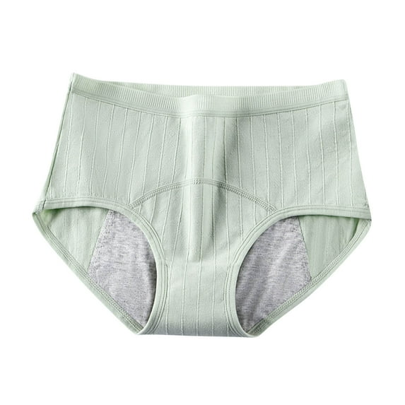 Diufon Cotton Briefs for Women Midi Waist Full Coverage Underwear Solid Color Breathable Panties