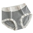 thumbnail image 1 of Diufon Cotton Briefs for Women Patchwork Stretch Waisted Panties Bow Solid Color Comfy Underwear Panty (Large, Gray), 1 of 5