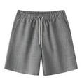 thumbnail image 1 of Diufon Cotton Linen Mens Shorts Solid Color Lounge Shorts Elastic Waist Drawstring Shorts, 1 of 5