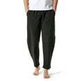 thumbnail image 1 of Diufon Cotton Linen Pants for Men Casual Drawstring Waist Lightweight Trousers Yoga Gym Pants with Pockets, 1 of 6