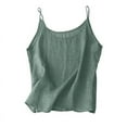 thumbnail image 1 of Diufon Cotton Linen Tank Tops for Women Spaghetti Strap Sleeveless Crewneck Camisole Summer Casual Tunic Top, 1 of 3