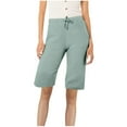 thumbnail image 1 of Diufon Cotton Linen Womens Pants Solid Color Lounge Pants Elastic Waist Drawstring Capris Pants, 1 of 4