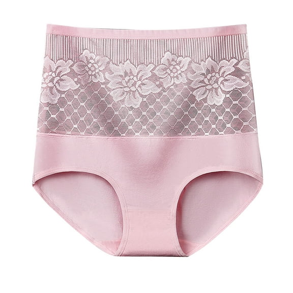 Diufon Cotton Panties for Women Solid Color Full Coverage Brief Elastic High Waist Underpants