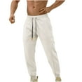 thumbnail image 1 of Diufon Cotton Pants for Men Soft Elastic Waist Drawstring Sweatpants Trendy Tapered Jogger Pants with Pockets, 1 of 3