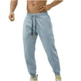 thumbnail image 1 of Diufon Cotton Pants for Men Soft Elastic Waist Drawstring Sweatpants Trendy Tapered Jogger Pants with Pockets, 1 of 3