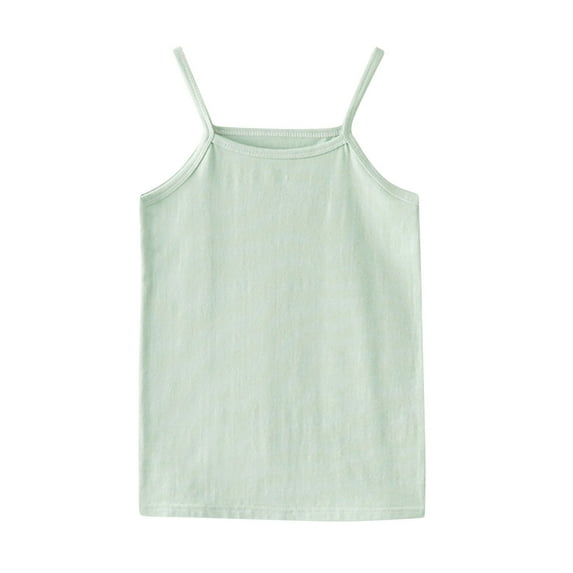 Diufon Cotton Sleeveless Tops for Baby Kids Summer Casual Solid Color Tank Tops Spaghetti Strap Tees