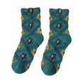 thumbnail image 1 of Diufon Cotton Socks for Women Casual Floral Pattern Print Crew Socks Soft Lightweight Home Middle Tube Socks, 1 of 2