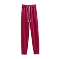thumbnail image 1 of Diufon Cotton Sweatpants for Women Solid Color Lounge Pants Elastic Waist Drawstring Pants with Pockets, 1 of 3