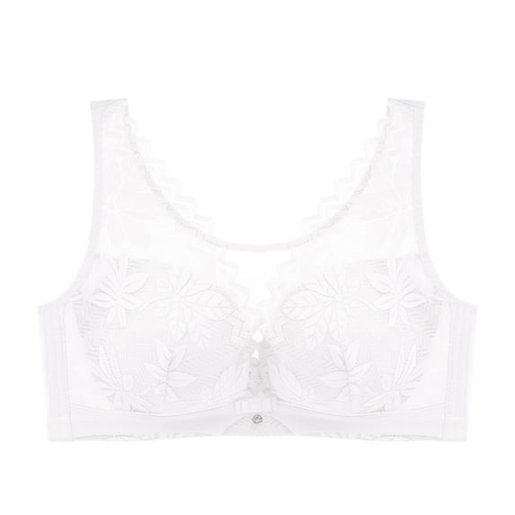 Diufon Cotton Womens Bras No Underwire Full Coverage Bra Solid Color Lace Patchwork Bras