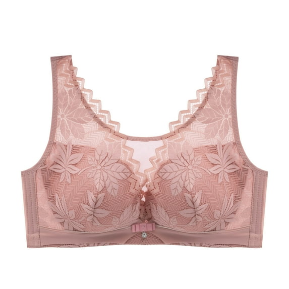 Diufon Cotton Womens Bras No Underwire Full Coverage Bra Solid Color Lace Patchwork Bras
