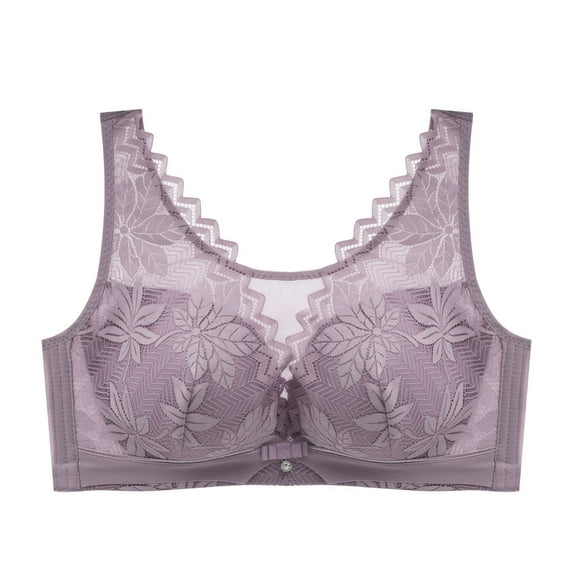 Diufon Cotton Womens Bras No Underwire Full Coverage Bra Solid Color Lace Patchwork Bras