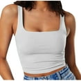 thumbnail image 1 of Diufon Crop Tank Tops for Women Casual Comfy Solid Color Square Neck Sleeveless Basic Shirts for Sports Yoga, 1 of 6