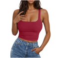 thumbnail image 1 of Diufon Crop Tank Tops for Women Casual Comfy Solid Color Square Neck Sleeveless Basic Shirts for Sports Yoga, 1 of 7