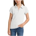 thumbnail image 1 of Diufon Dress Tops for Boys Girls Summer Casual Short Sleeve Lapel V Neck School Uniform Soft Golf Shirt, 1 of 8