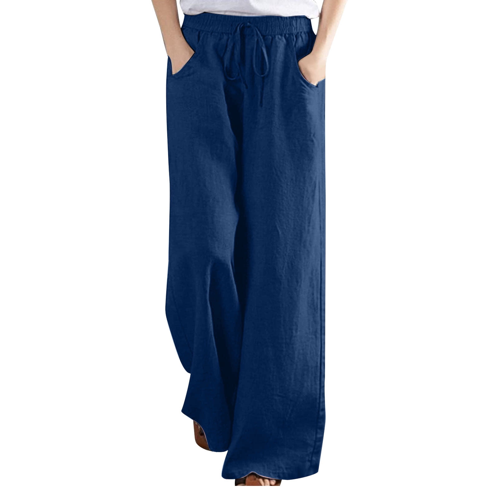Umgee Drawstring Elastic Waist Wide Leg Pants