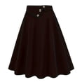 thumbnail image 1 of Diufon Elegant High Waist Skirt for Women Vintage Button A Line Tunic Skirts Ladies Business Pleated Dress, 1 of 7