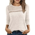 thumbnail image 1 of Diufon Fall Casual Sweaters for Women Round Neck Long Sleeve Blouses Solid Color Pullover Tops, 1 of 7