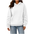 thumbnail image 1 of Diufon Fall Hoodies for Women Long Sleeve Fleece Thermal Oversized Sweatshirt with Front Pocket Winter Basic Loose Pullover, 1 of 8
