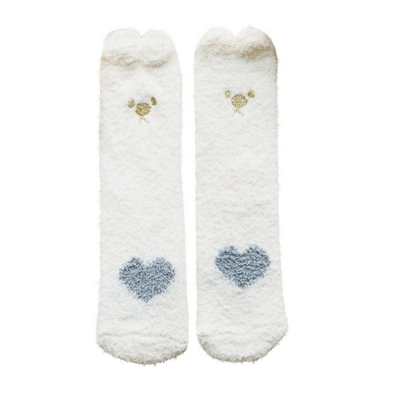 Diufon Fall Socks for Women Winter Cute Graphic Cozy Thickened Warm Socks Casual Fuzzy Home Slipper Socks