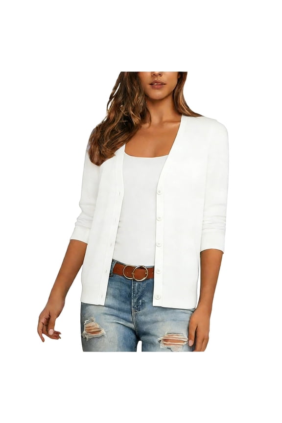 Fall Thin Cardigan for Women Solid Color Lightweight Long Sleeve Button Down Sweaters Shawl