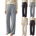 thumbnail image 1 of Diufon Fleece Sleep Pants for Women Elastic Waist Fall Winter Warm Pajama Pant Plush Cozy Homewear Lounge Bottoms, 1 of 7