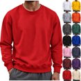 thumbnail image 1 of Diufon Fleece Sweatshirts for Men Long Sleeve Crewneck Sweatshirt Fall Winter Warm Pullover Shirts for Home and Outdoor, 1 of 6
