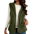 thumbnail image 1 of Diufon Fleece Vest Women Sleeveless Fuzzy Fleece Hooded Jackets Fall Winter Warm Cardigans with Pockets, 1 of 9