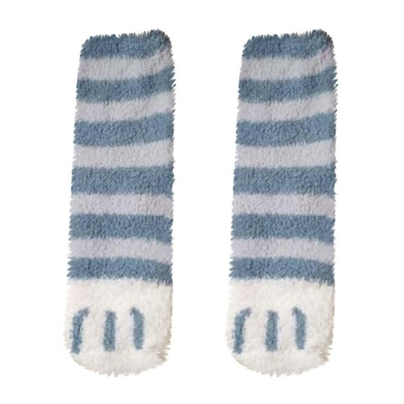 Diufon Fuzzy Socks for Women Soft Cozy Socks Fleece Slipper Cute Stripes Printed Fall Winter Warm Socks