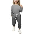 thumbnail image 1 of Diufon Girls Athletic Sets Spring Summer Gradient Color Long Sleeve Tops and Drawstring Pants with Pockets, 1 of 6