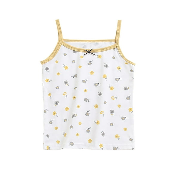 Diufon Girls Camisole Summer Casual Prinrted Sleeveless Crewneck Undershirt Cotton Soft Breathable Suspenders