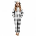 thumbnail image 1 of Diufon Boys Girls Jumpsuits Flannel Plaid Long Sleeve Jumpsuit Kids Thickened Fall Winter Warm Pajamas Outfit, 1 of 7
