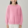 thumbnail image 1 of Diufon Girls Knitted Pullover Sweaters Casual Loose Long Sleeve Warm Crewneck Tops Soft Solid Color Blouse, 1 of 5