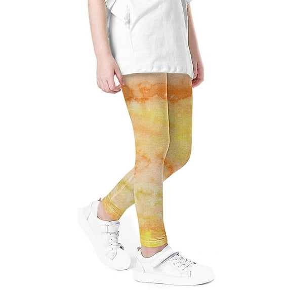 Diufon Girls Legging Pants Summer Casual Elastic Waist Pants Trendy Tie-Dye Gradient Printed Pants