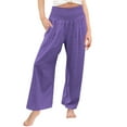 thumbnail image 1 of Diufon Girls Linen Palazzo Pants Summer Boho Wide Leg High Waist Casual Lounge Pant Beach Vacation Girl Clothes, 1 of 7