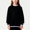 thumbnail image 1 of Diufon Girls Long Sleeve School Uniform Cotton Crewneck Pullover Tops Casual Color Block Athletic Sweatshirts, 1 of 7