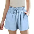 thumbnail image 1 of Diufon Girls Summer Shorts Casual High Waisted Wide Leg Pull On Shorts Kids Drawstring Boho Shorts with Pockets, 1 of 9