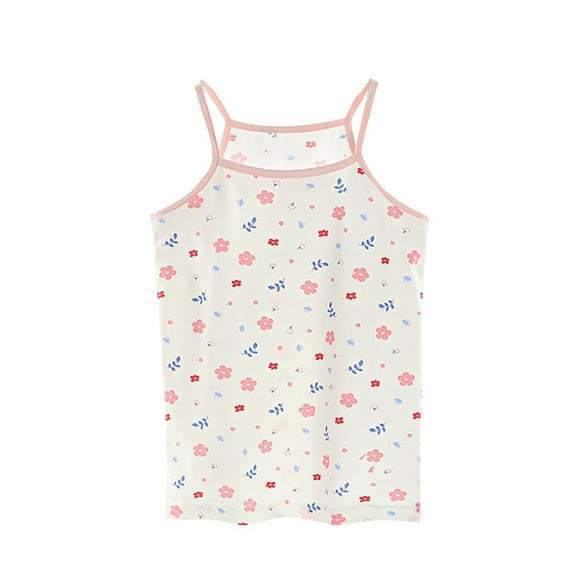 Diufon Girls Tank Tops Casual Sleeveless Floral Printed Crewneck Camisole Summer Soft Breathable Suspenders