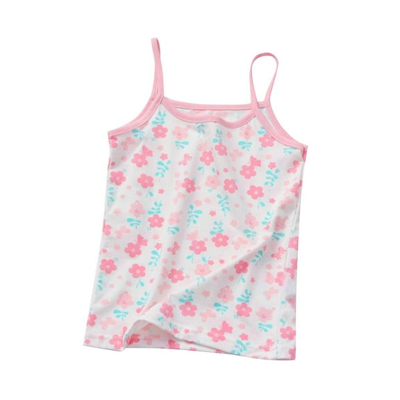 Diufon Girls Tank Tops Casual Sleeveless Floral Printed Crewneck Camisole Summer Soft Breathable Suspenders