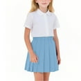 thumbnail image 1 of Diufon Girls Uniform Skirts Kids High Waist A-line Pleated Skorts Girls Solid Color Mini Skirts with Shorts, 1 of 8