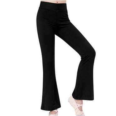 Diufon Girls Yoga Flared Leggings Little Kids Stretchy Full Length Elastic Waist Sports Running Pants for Dance