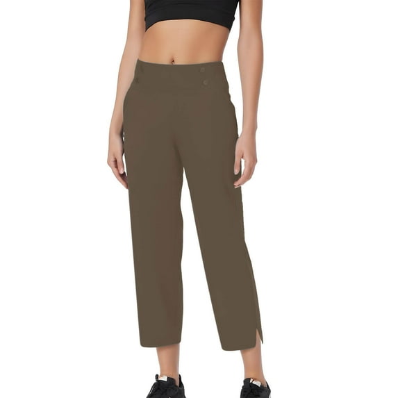 Diufon Golf Pants Women Trendy Summer Stretch Casual High Waisted Work Pants Solid Color Yoga Dress Capris